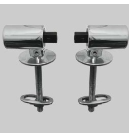 COPPIA CERNIERA LUNA SOFT CLOSE FISSA BASCULANTE - Cromata