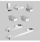 KIT ACCESSORI BAGNO 7 PEZZI SERIE MARY - Cromo - vetro