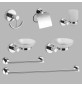 KIT ACCESSORI BAGNO 7 PEZZI SERIE CAROL - Cromo - vetro