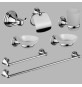 KIT ACCESSORI BAGNO 7 PEZZI SERIE SARA - Cromo - vetro