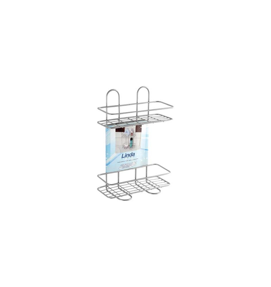 MENSOLA DOCCIA RETTANGOLARE 2 RIPIANI - metallo