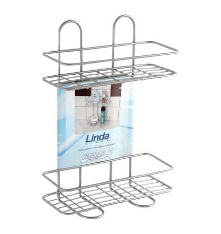 MENSOLA DOCCIA RETTANGOLARE 2 RIPIANI - metallo