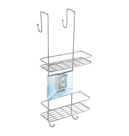MENSOLA DOCCIA RETTANGOLARE 2 RIPIANI APPENDIBILE - metallo