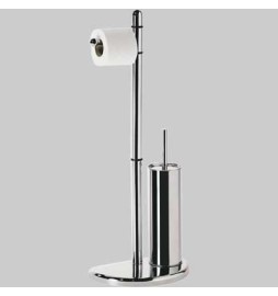 PIANTANA PORTAROTOLO E SCOPINO WC HIBISCUS - Cromato L.19 X P.30 X H.75 cm