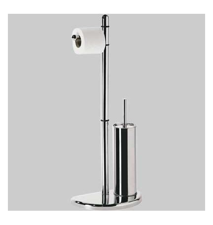 PIANTANA PORTAROTOLO E SCOPINO WC HIBISCUS - Cromato L.19 X P.30 X H.75 cm