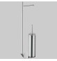 PIANTANA PORTAROTOLO E SCOPINO WC TRILLY - Cromato L.14 X P.14 X H.63 cm