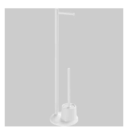 PIANTANA PORTAROTOLO E SCOPINO WC MAMMOLO - Bianco D.20 P.20 X H.77,3 cm