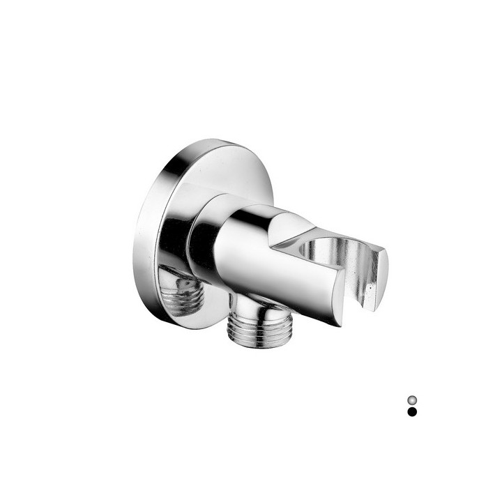 PRESA ACQUA TONDA CON SUPPORTO DOCCIA Cromo