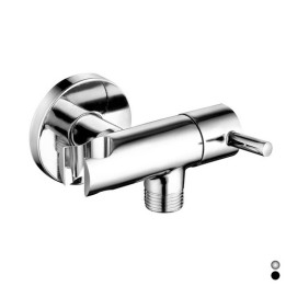 PRESA ACQUA TONDA CON SUPPORTO DOCCIA E ARRESTO Cromo