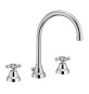 BATTERIA LAVABO BOCCA GIREVOLE CON SCARICO CANNA A FONTANA MAREA Cromo