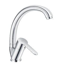 MISCELATORE MONOCOMANDO LAVELLO CANNA ALTA SERIE IOLE Cromo