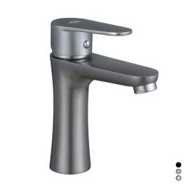 MISCELATORE MONOCOMANDO LAVABO SERIE LIZZY Nichel Nero Spazzolato