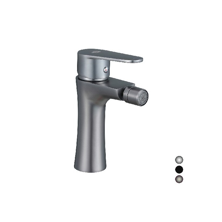 MISCELATORE MONOCOMANDO BIDET SERIE LIZZY Nichel Nero Spazzolato