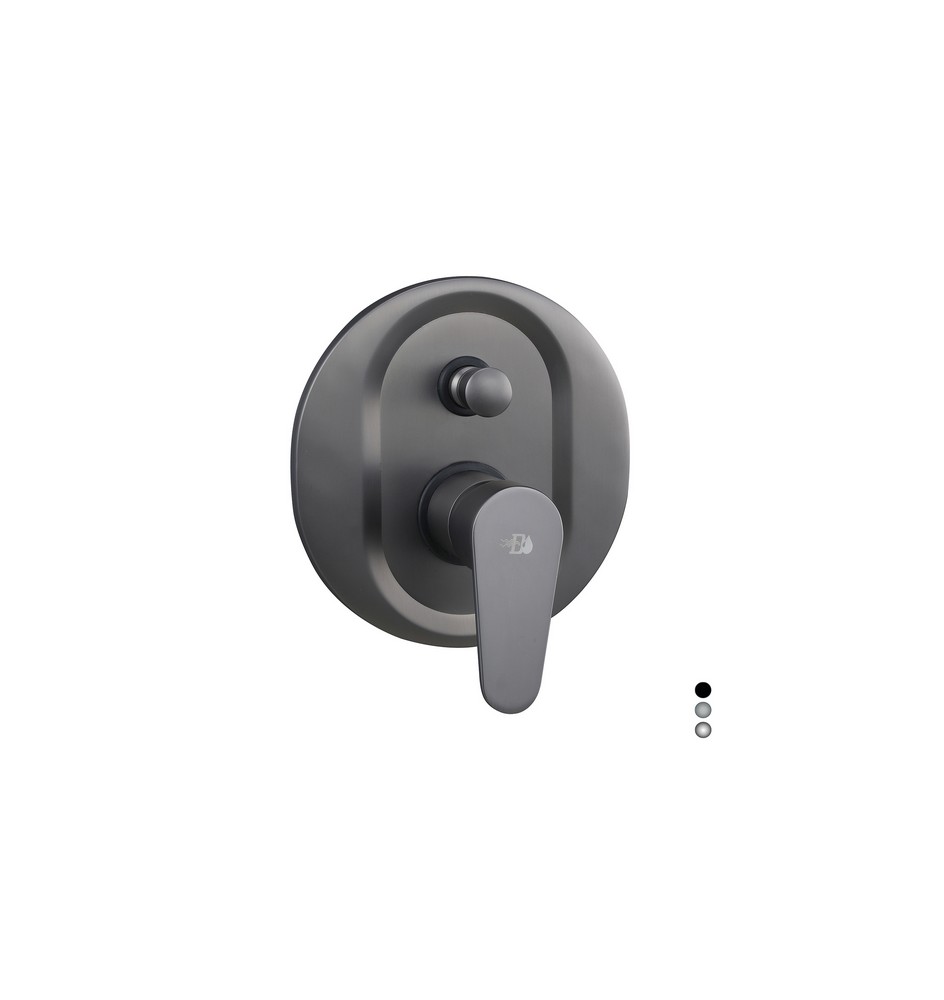 MISCELATORE MONOCOMANDO INCASSO DOCCIA CON DEVIATORE SERIE LIZZY Nero opaco