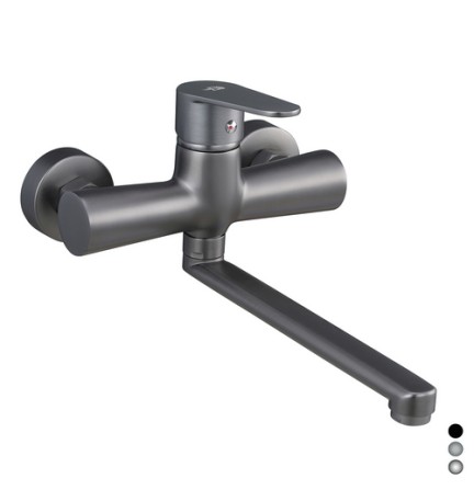 MISCELATORE MONOCOMANDO LAVELLO A MURO SERIE LIZZY Nero opaco