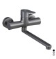 MISCELATORE MONOCOMANDO LAVELLO A MURO SERIE LIZZY Nero opaco