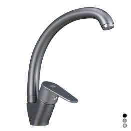MISCELATORE MONOCOMANDO LAVELLO CANNA ALTA SERIE LIZZY Nichel Nero Spazzolato