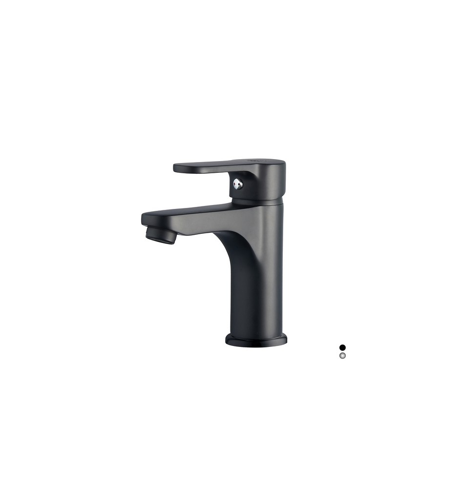MISCELATORE MONOCOMANDO LAVABO SERIE PACO Nero opaco - Senza piletta