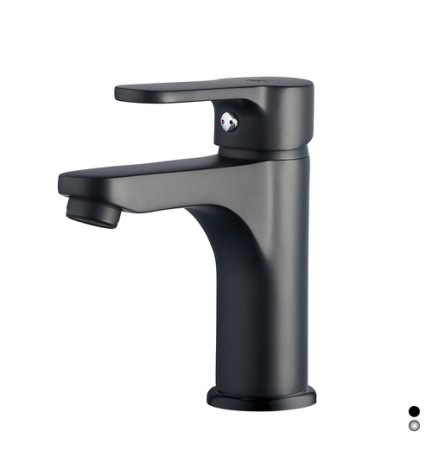 MISCELATORE MONOCOMANDO LAVABO SERIE PACO Nero opaco - Senza piletta