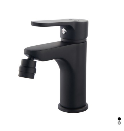 MISCELATORE MONOCOMANDO BIDET SERIE PACO Nero opaco - Senza piletta
