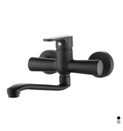 MISCELATORE MONOCOMANDO LAVELLO A MURO SERIE PACO Nero opaco