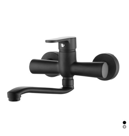 MISCELATORE MONOCOMANDO LAVELLO A MURO SERIE PACO Nero opaco