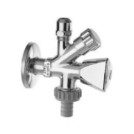 RUBINETTO COMBINATO SOTTOLAVABO-LAVATRICE CON PORTAGOMMA 1/2 x 3/4 x 3/8