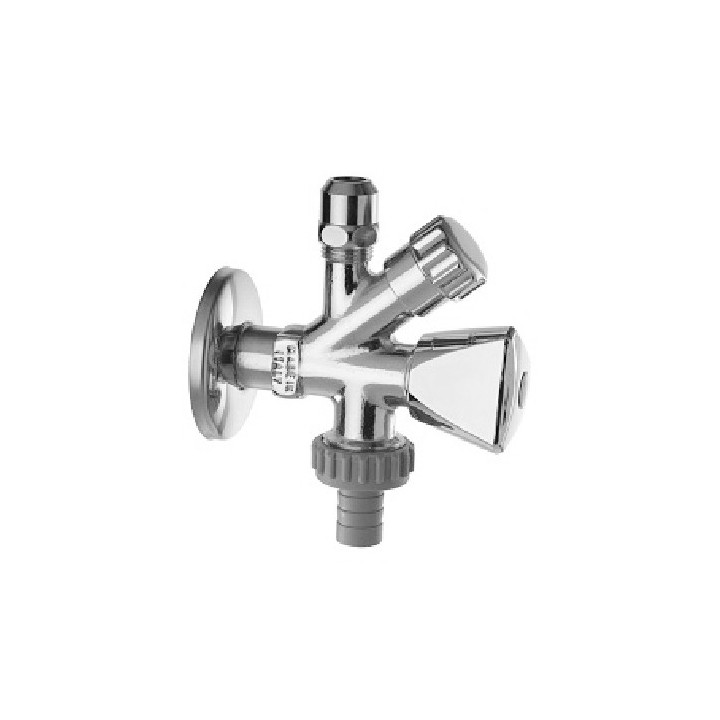 RUBINETTO COMBINATO SOTTOLAVABO-LAVATRICE CON PORTAGOMMA 1/2 x 3/4 x 3/8
