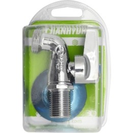 RUBINETTO LAVATRICE CROMATO A SFERA CON ROSONE BLISTER 1/2 x 3/4 PN 10