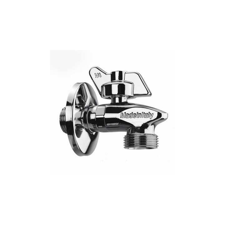 RUBINETTO LAVATRICE A SFERA SQUALO CON MANIGLIA OTTONE 1/2x3/4
