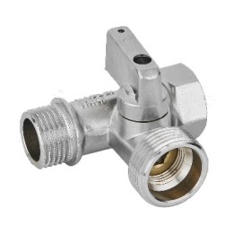RUBINETTO LAVATRICE A SFERA A 3 VIE 1/2 x 3/4 x 1/2 - DN 8