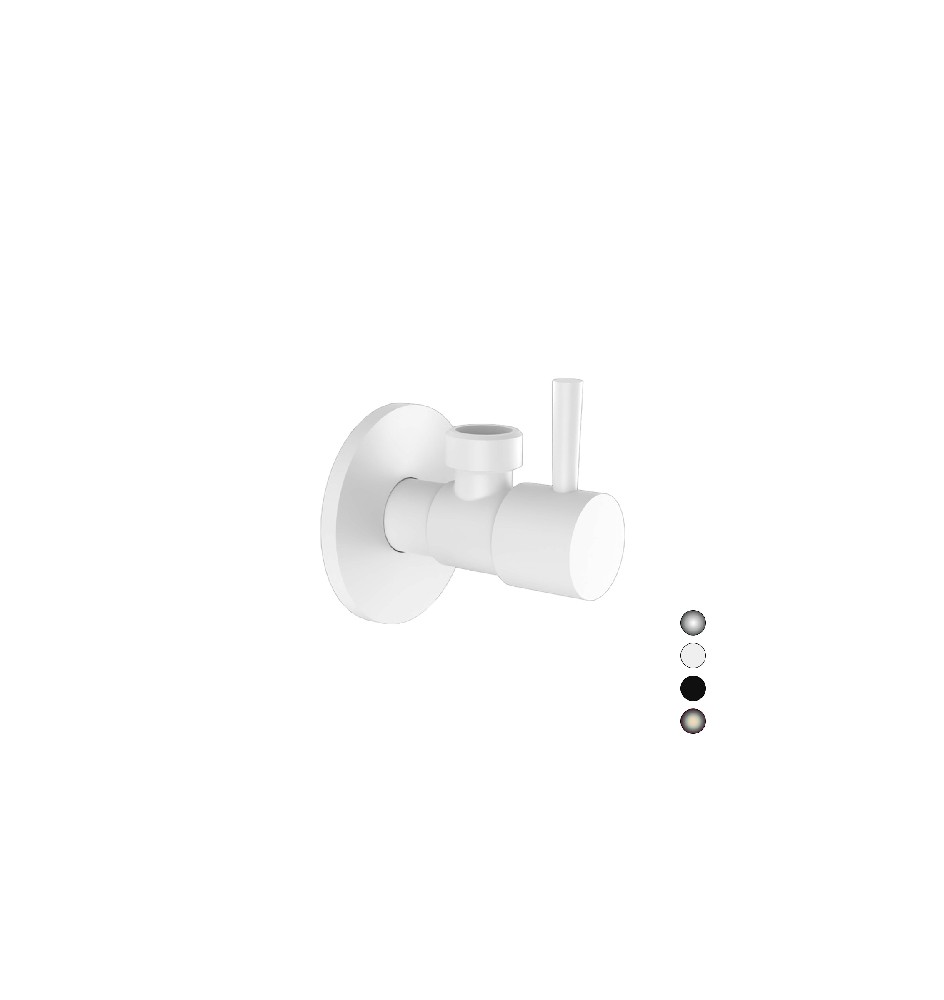 RUBINETTO SOTTOLAVABO D'ARREDO MOD. "MINIMAL" 1/2x10 Bianco Opaco 1/2x1/2