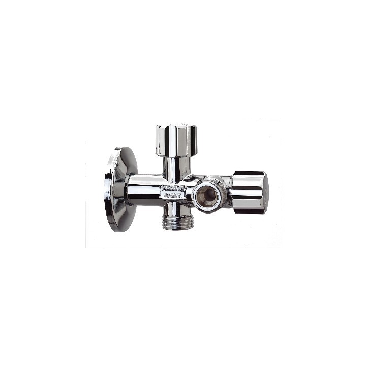 RUBINETTO DUAL N+S 1/2" CON ROSONE 1/2 x 1/2 x 1/2