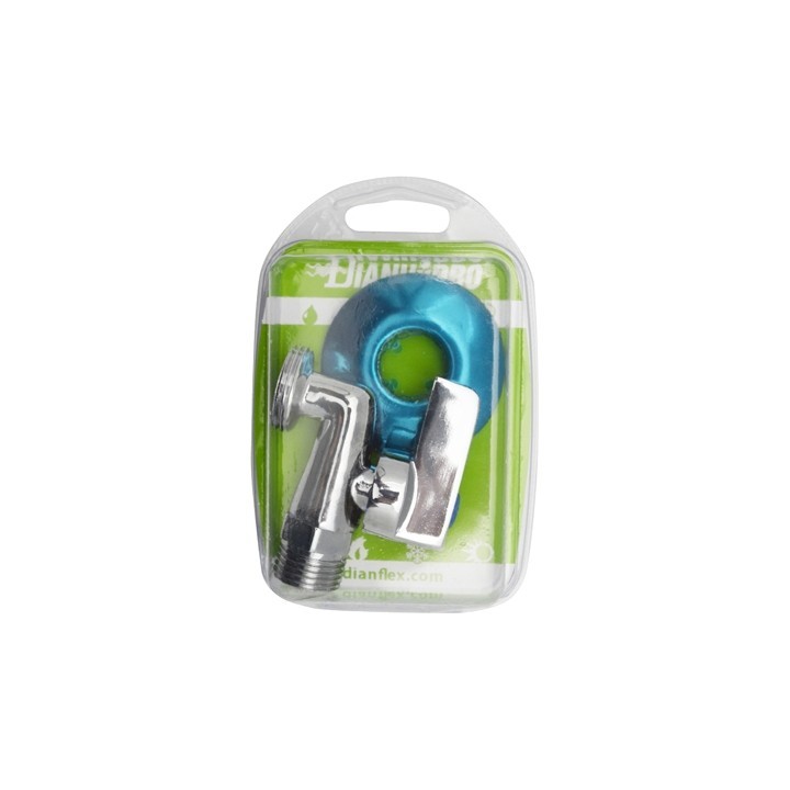 RUBINETTO LAVATRICE A SFERA PESANTE IN OTTONE CROMATO BLISTER 1/2" x 3/4"