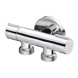 RUBINETTO MINIMALE DOPPIO COMPATTO 1/2 x 3/4 X 3/4