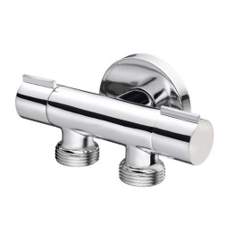 RUBINETTO MINIMALE DOPPIO COMPATTO 1/2 x 3/4 X 3/4
