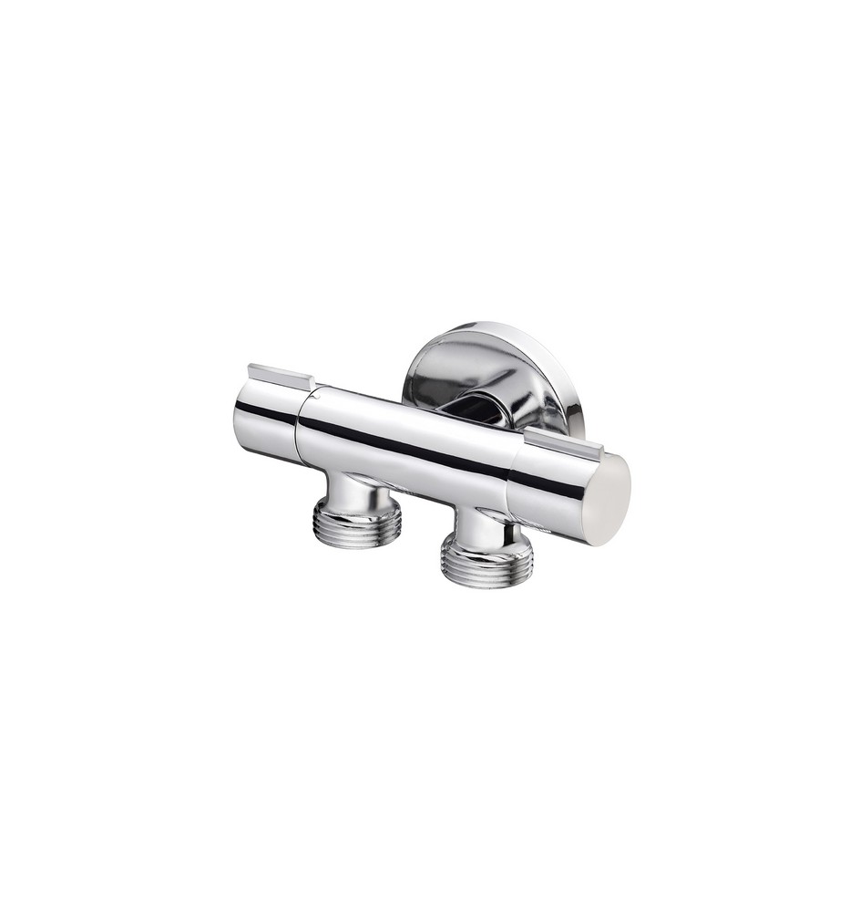 RUBINETTO MINIMALE DOPPIO COMPATTO 1/2 x 3/4 X 3/4