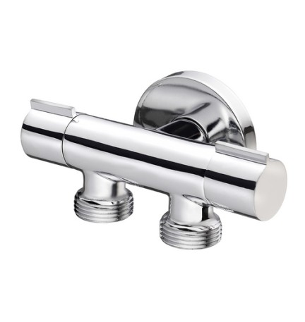 RUBINETTO MINIMALE DOPPIO COMPATTO 1/2 x 3/4 X 3/4