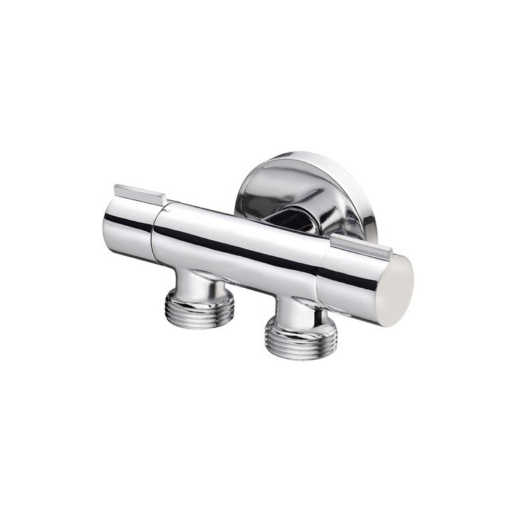RUBINETTO MINIMALE DOPPIO COMPATTO 1/2 x 3/4 X 3/4