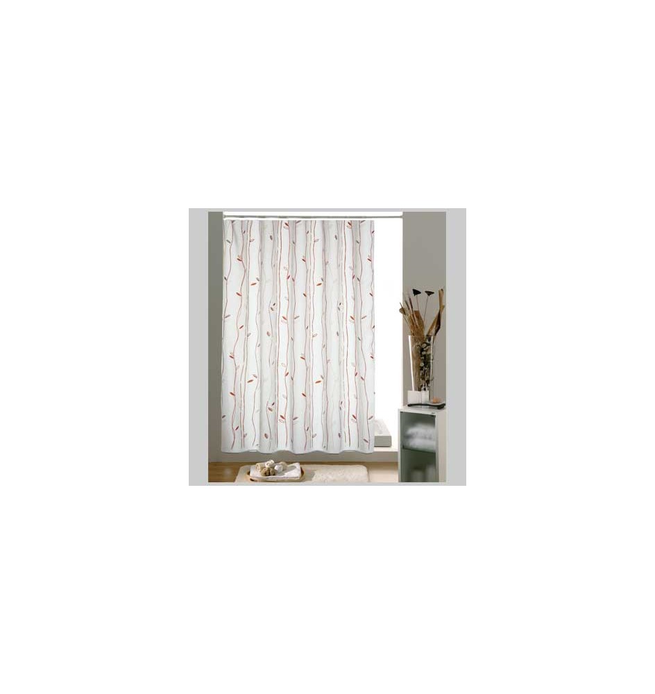TENDA DOCCIA CAFFE' TESSUTO - 180x200 Bianco/Beige/Marrone