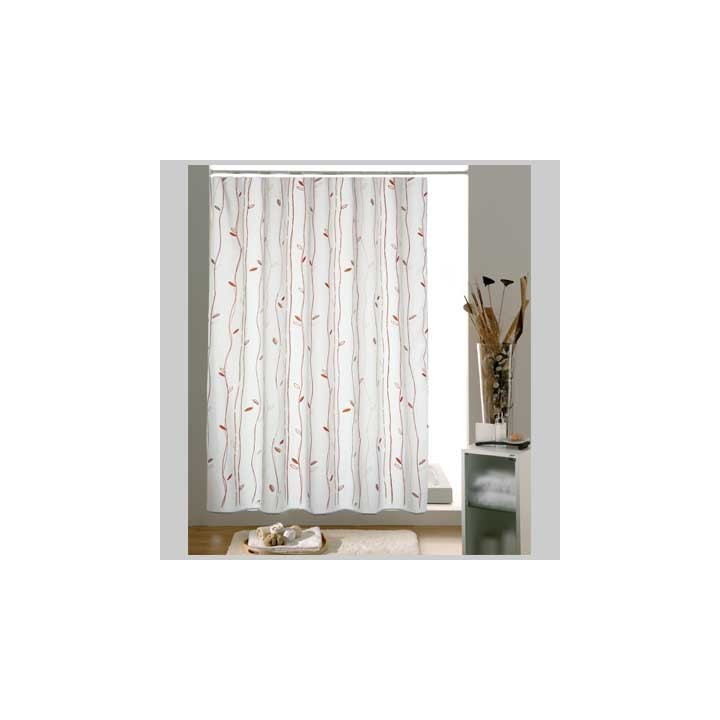 TENDA DOCCIA CAFFE' TESSUTO - 180x200 Bianco/Beige/Marrone