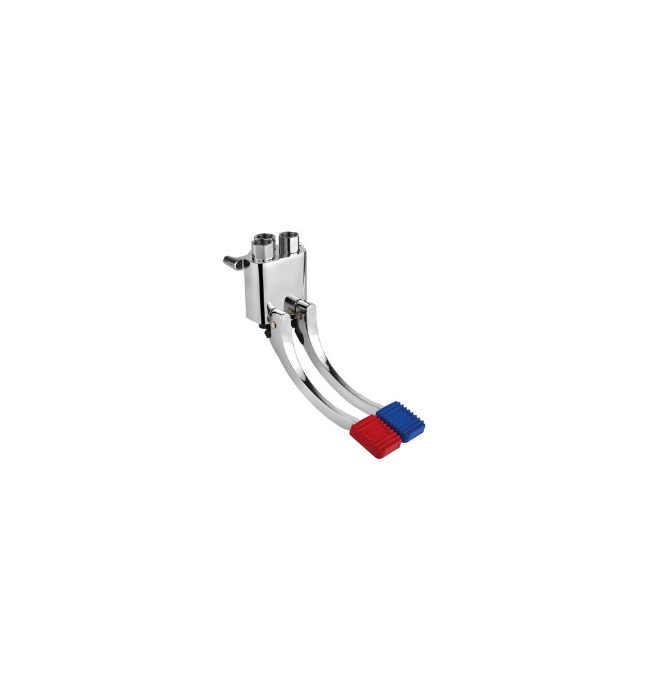 RUBINETTO A PEDALE ESTERNO 2 VIE PER PARETE S/FLEX. S/RUB. 1/2