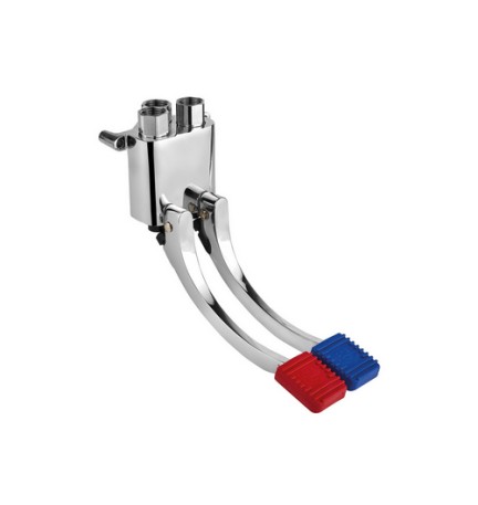 RUBINETTO A PEDALE ESTERNO 2 VIE PER PARETE S/FLEX. S/RUB. 1/2