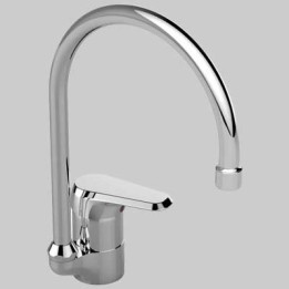 MONOCOMANDO LAVELLO CON BOCCA ALTA BASE - Cromo