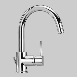 MONOCOMANDO LAVABO BOCCA ORIENTABILE DISCO - Cromo