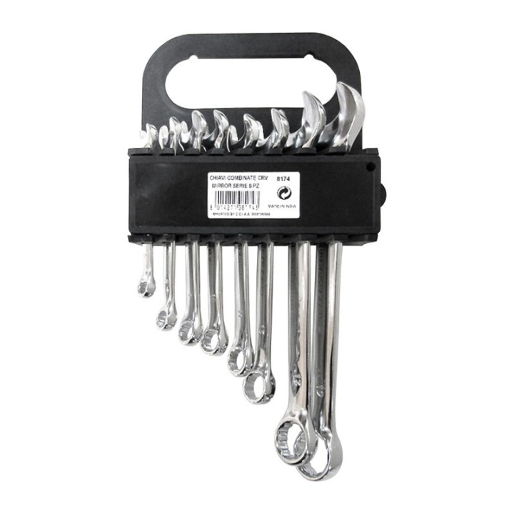 SERIE 8 CHIAVI COMBINATE MIRROR 8/19 MM CR VAN