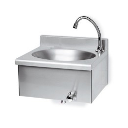 LAVAMANI IN ACCIAIO INOX RUBINETTO COMANDO GINOCCHIO cm 40x35x20,5