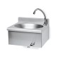 LAVAMANI IN ACCIAIO INOX RUBINETTO COMANDO GINOCCHIO cm 40x35x20,5
