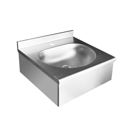 LAVAMANI IN ACCIAIO INOX VASCA SEMISFERICA cm 50x50x20,5