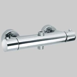 MONOCOMANDO DOCCIA ESTERNO TERMOSTATO CON DEVIATORE 2 VIE DISCO - Cromo